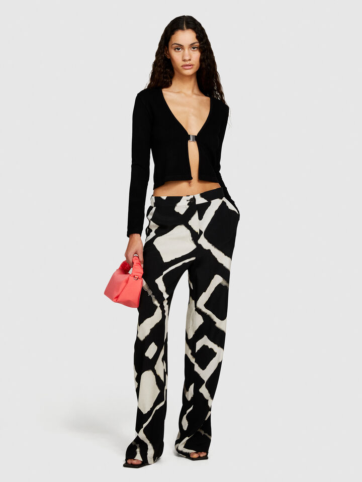 Seamless cropped cardigan - women's cardigans - Black | Sisley image number 1
